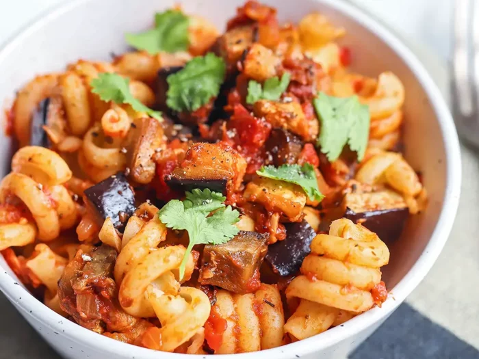 Hearty Eggplant Pasta - SDA diet