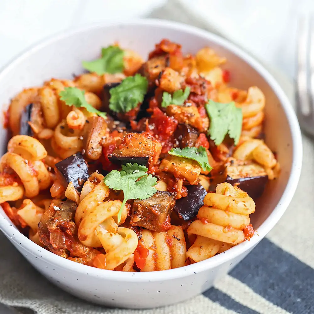 Hearty Eggplant Pasta - SDA diet