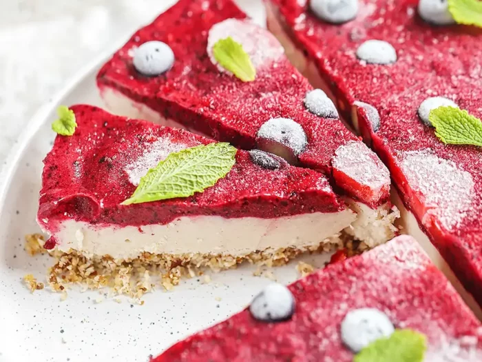 Lemon Berry Vegan Cheesecake - SDA diet