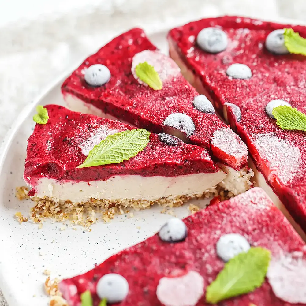 Lemon Berry Vegan Cheesecake - SDA diet