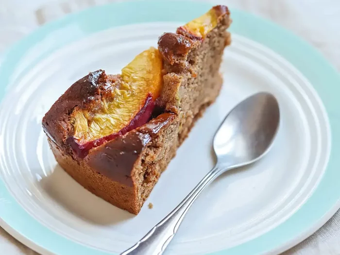 Vegan Almond Peach Cake - Adventist diet